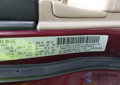 2017 Jeep Grand Cherokee Limited 4X4 из США, поврежденный, VIN 1C4RJFBG0HC739770